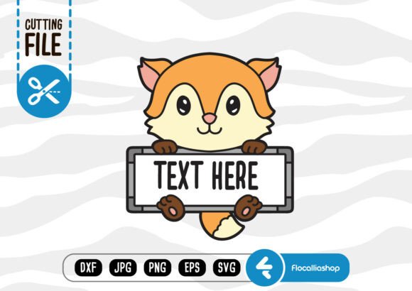 Animal Board Split Frame, Fox SVG