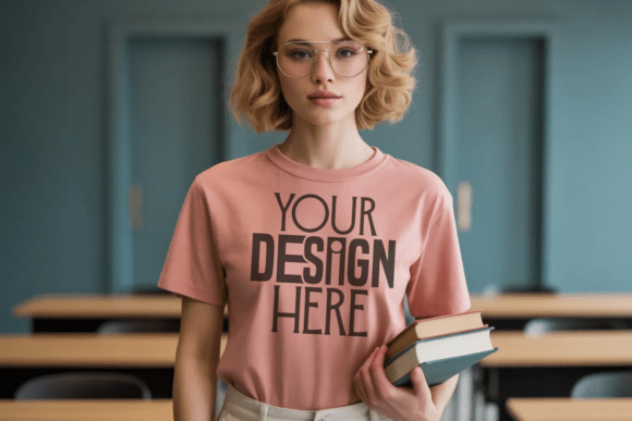 Bright Salmon Comfort Colors 1717 Teacher Mockup Collection