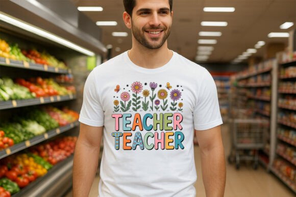 Floral Teacher Typography Design: A Cheerful Display Font