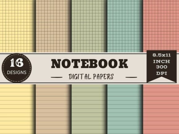 Notebook Digital Paper Pack for Creatives