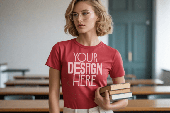 Red Comfort Colors 1717 Teacher Mockup: The Ultimate Tool for Educator Apparel Design