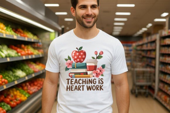 Teaching is Heart Work Teacher PNG