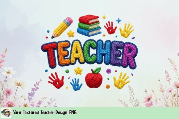 Yarn Textured Teacher Design PNG: A Whimsical Resource for Educators
